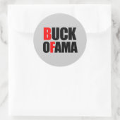 Sticker Rond Anti-Obama - BUCK OFAMA 2 noir (Sac)