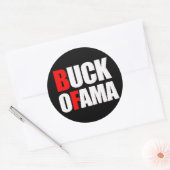 Sticker Rond Anti-Obama - BUCK OFAMA 2 white (Enveloppe)