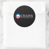 Sticker Rond Anti-Obama - Chaines que l'on peut croire en blanc (Sac)