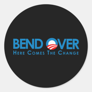 Sticker Rond Anti-Obama - courbure plus de pour le changement