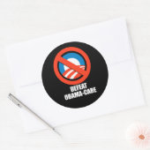 Sticker Rond Anti-Obama - défaite des soins obama (Enveloppe)