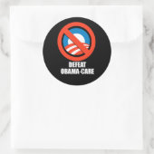Sticker Rond Anti-Obama - défaite des soins obama (Sac)