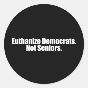 Sticker Rond Anti-Obama - euthanize les démocrates. pas aîné