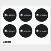 Sticker Rond Anti-Obama - Gardez votre changement (Feuille)