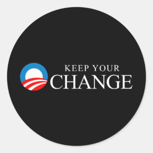 Sticker Rond Anti-Obama - Gardez votre changement
