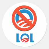Sticker Rond Anti-Obama - LOL (Devant)