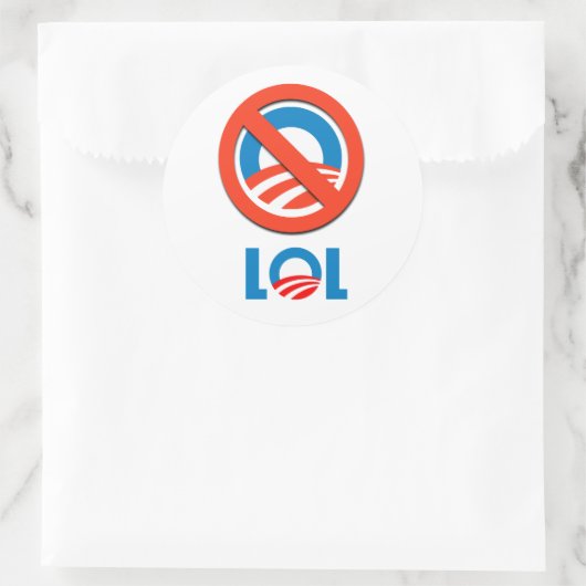Sticker Rond Anti-Obama - LOL (Sac)