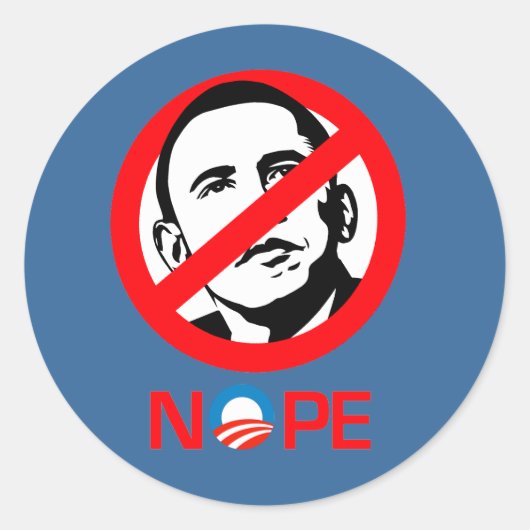 Sticker Rond Anti-Obama - Non (Devant)