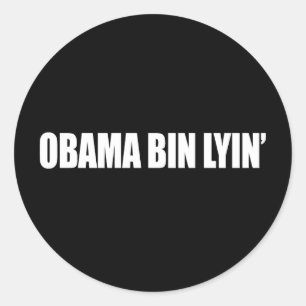 Sticker Rond Anti-Obama - obama bin lyin'