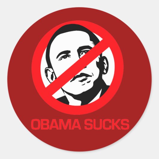 Sticker Rond Anti-Obama - Obama sucks (Devant)