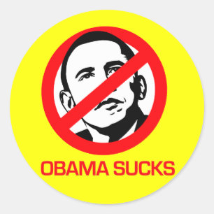 Sticker Rond Anti-Obama - Obama sucks