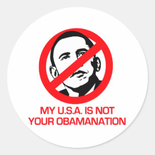 Sticker Rond Anti-Obama - Pas votre obamation