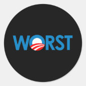 Sticker Rond Anti-Obama - Pire (Devant)