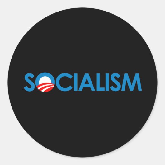 Sticker Rond Anti-Obama - Socialisme (Devant)