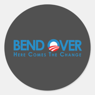 Sticker Rond Anti-Obama - Un virage pour le changement