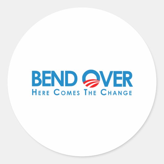 Sticker Rond Anti-Obama - Un virage pour le changement (Devant)