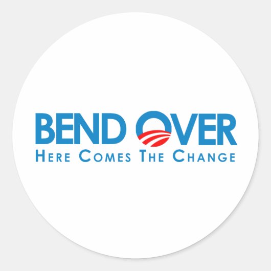 Sticker Rond Anti-Obama - Un virage pour le changement (Devant)