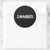 Sticker Rond Anti-Obama - Zombies blanc (Sac)