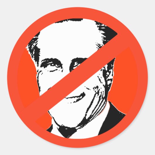 STICKER ROND ANTI-ROMNEY (Devant)