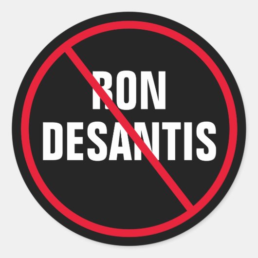 Sticker Rond Anti Ron DeSantis Démocrate de Floride (Devant)