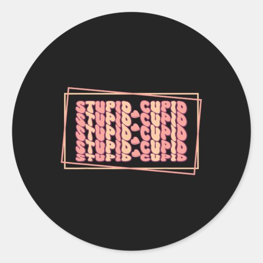 Sticker Rond Anti-Saint-Valentin Stupide Cupidon (Devant)