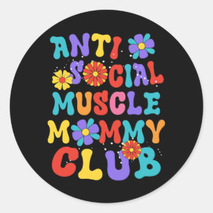 Sticker Rond Anti Social Musmy Club Super Pump Cover Gy