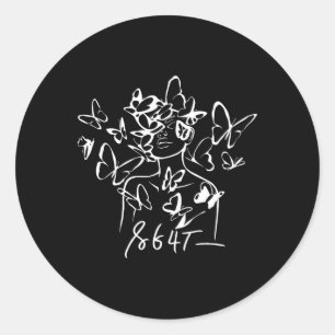 Sticker Rond Anti Trump 8647 Floral Resist 86 47 Empêchez Trump