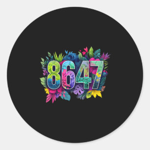 Sticker Rond Anti Trump 8647 Floral Résister 86 47 Impeach Trum
