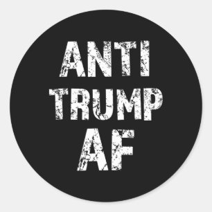 Sticker Rond Anti Trump Af Drôle L'Empêche Président