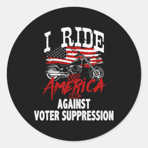 Sticker Rond Anti Trump Biker Résiste contre la suppression des