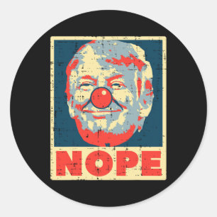 Sticker Rond Anti Trump Clown Vintage Retro Impeach No Donald