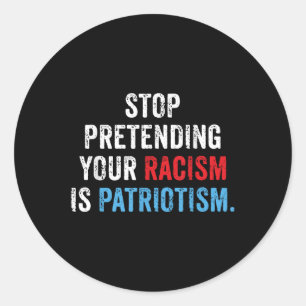 Sticker Rond Anti Trump Co-Uni-adultes Anti-racisme, Noir, Peti
