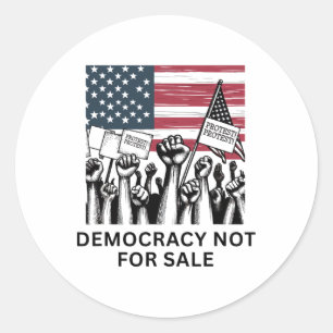 Sticker Rond Anti Trump Démocratie Pas à Vendre Manifestation é
