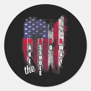 Sticker Rond Anti Trump Drôle Méga Faire Disparaître Le Trou Sl