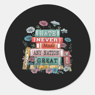 Sticker Rond Anti Trump Floral Democratique Président libéral