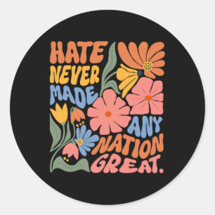Sticker Rond Anti Trump Floral Democratique Président libéral