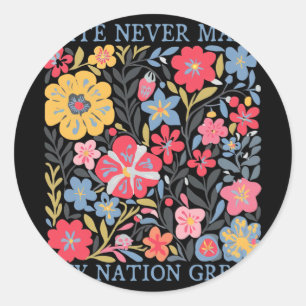Sticker Rond Anti Trump Floral Democratique Président libéral 1