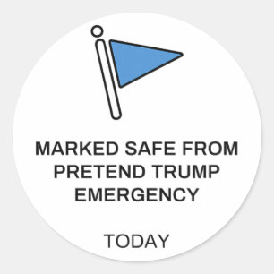 Sticker Rond Anti Trump Marqué Sûr Réseaux Sociaux Infox Mème