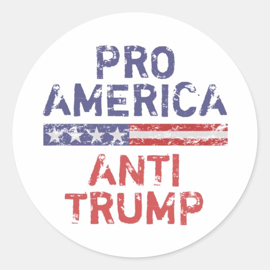Sticker Rond Anti-Trump pro-américain (Devant)