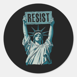 Sticker Rond Anti-trump Résistez Pas Mon Président