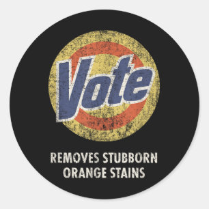 Sticker Rond Anti-Trump Vote Lessive Détergent Drôle Vintage
