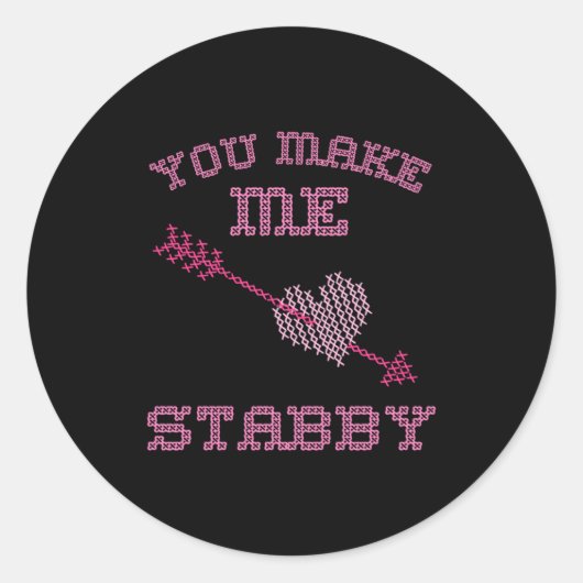 Sticker Rond Anti Valentine Ugly Valentines Day Feeling Stabby  (Devant)