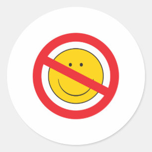 Sticker Rond Anti-Visage Souriant
