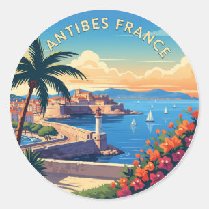 Sticker Rond Antibes France Travel