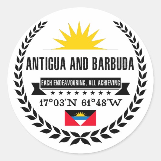 Sticker Rond Antigua-et-Barbuda (Devant)