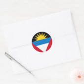 Sticker Rond Antigua et Barbuda Flag (Enveloppe)