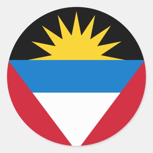 Sticker Rond Antigua et Barbuda Flag (Devant)