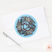 Sticker Rond Antique Bookplate Trois Hawks William de Morgan (Enveloppe)