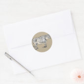 Sticker Rond Antique Cow Skeleton Bones (Enveloppe)
