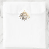 Sticker Rond Antique Faux Gold Ramadan Kareem Moubarak (Sac)